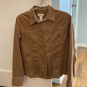 Liz Claiborne Western Style Tan Corduroy Shirt